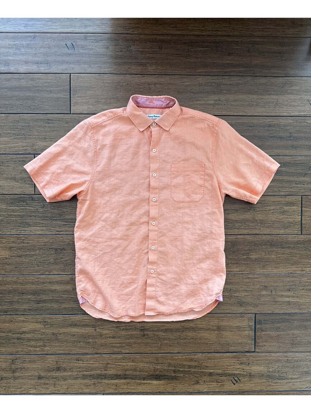 Tommy Bahama Linen Blend Shirt Mens M Breathable Short Sleeve Casual Hawaiian